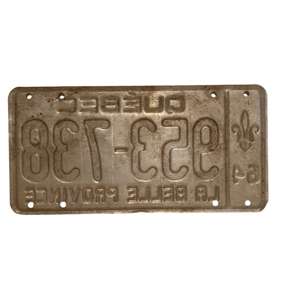 Antique 1964 Quebec “La Belle Province” License Plate - Picture 3 of 3